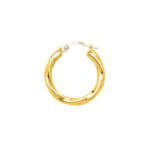 Boucles d'oreilles créoles torsadées Femme Or jaune 750/1000