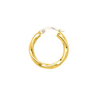 Boucles d'oreilles créoles torsadées Femme Or jaune 750/1000