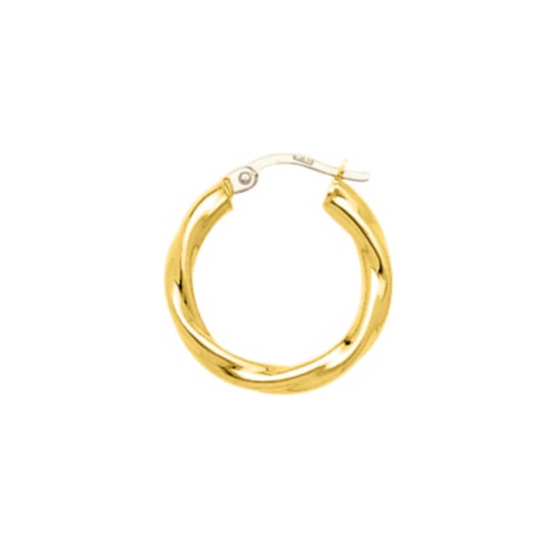 Boucles d'oreilles créoles torsadées Femme Or jaune 750/1000