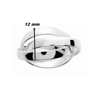 Bague Alliance 3 anneaux Argent rhodié ROBBEZ MASSON, largeur
