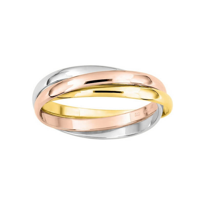 Alliance demi-jonc 3 Ors ROBBEZ MASSON (blanc, rose et jaune )