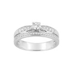 Bague de Fiançailles Alliance Argent rhodié et Oxydes ROBBEZ MASSON