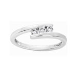 Bague de Fiançailles trilogie Argent rhodié et Oxydes ROBBEZ MASSON