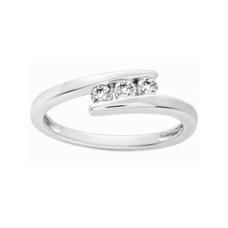 Bague de Fiançailles trilogie Argent rhodié et Oxydes ROBBEZ MASSON
