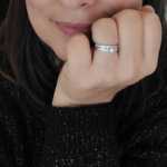 Bague de Fiançailles Alliance Argent rhodié et Oxydes ROBBEZ MASSON, portée