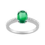 Bague Or blanc, Emeraude Diamants CHRISTIAN BERNARD
