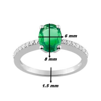 Bague Or blanc, Emeraude Diamants CHRISTIAN BERNARD, dimensions