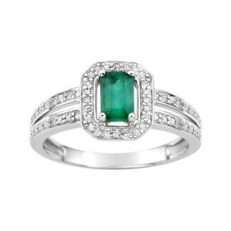 Bague Femme Or blanc, Emeraude Diamants CHRISTIAN BERNARD
