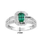 Bague Femme Or blanc, Emeraude Diamants CHRISTIAN BERNARD, dimensions
