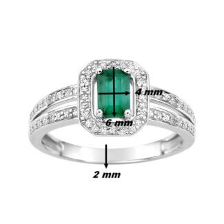 Bague Femme Or blanc, Emeraude Diamants CHRISTIAN BERNARD, dimensions