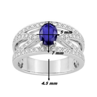 Bague Or blanc, Diamants et Saphir ROBBEZ MASSON, dimensions