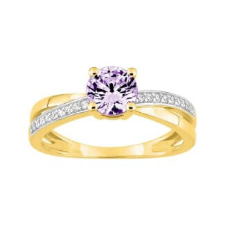 Bague Or jaune, Améthyste et Oxydes ROBBEZ MASSON