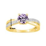 Bague Or jaune, Améthyste et Oxydes ROBBEZ MASSON, dimensions.