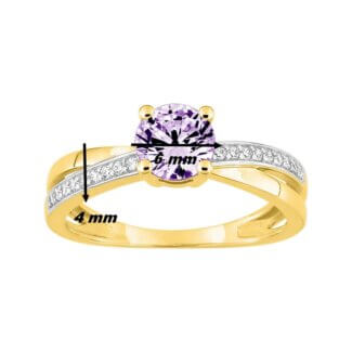 Bague Or jaune, Améthyste et Oxydes ROBBEZ MASSON, dimensions.