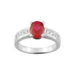 Bague Or blanc, Diamants et Rubis CHRISTIAN BERNARD