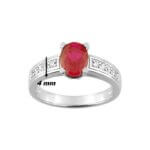 Bague Or blanc, Diamants et Rubis CHRISTIAN BERNARD, largeur