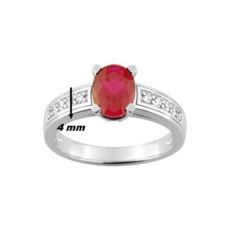 Bague Or blanc, Diamants et Rubis CHRISTIAN BERNARD, largeur