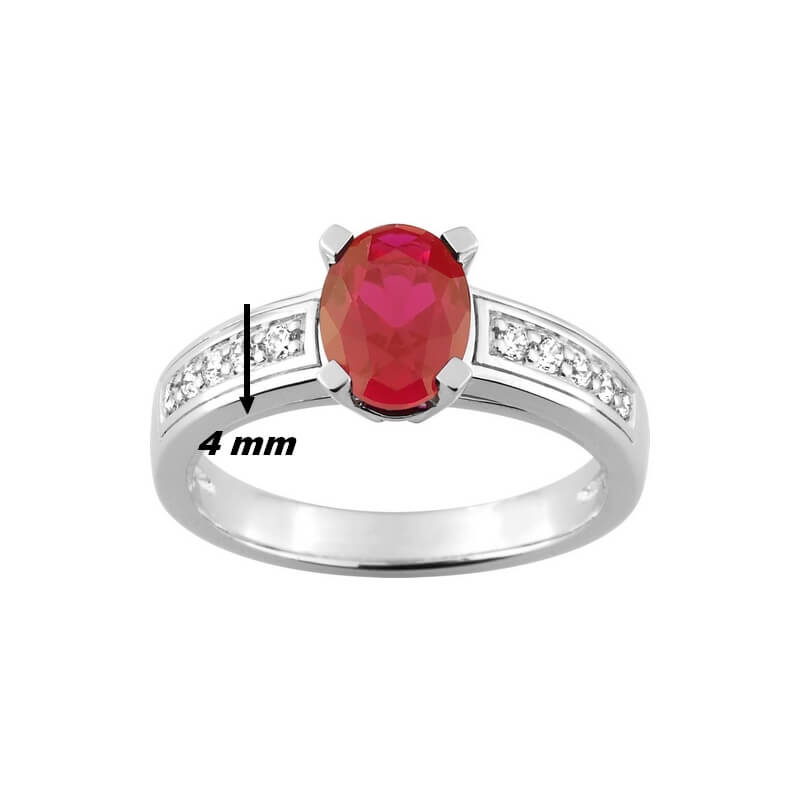 Bague Or blanc, Diamants et Rubis CHRISTIAN BERNARD, largeur
