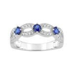 Bague Or blanc, Diamants et Saphirs CHRISTIAN BERNARD