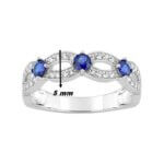 Bague Or blanc, Diamants et Saphirs CHRISTIAN BERNARD, largeur