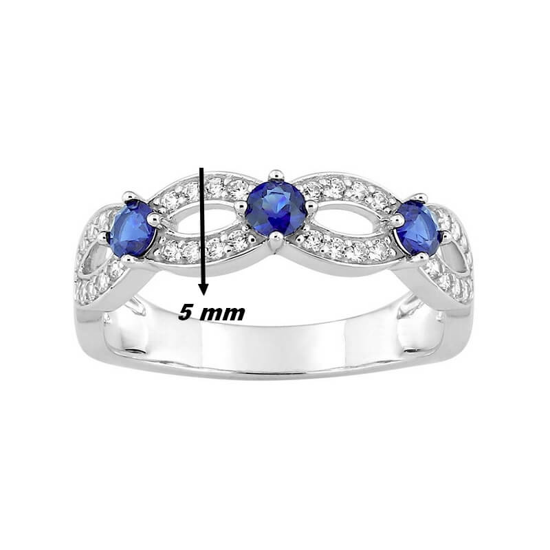 Bague Or blanc, Diamants et Saphirs CHRISTIAN BERNARD, largeur
