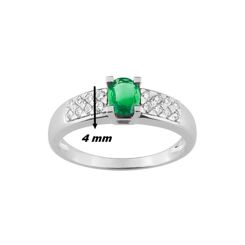 Bague Or blanc, Diamants et Emeraude ROBBEZ MASSON, largeur