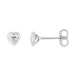 Boucles d'oreilles Cœur Femme Or blanc et Oxydes ROBBEZ MASSON