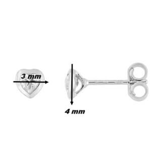 Boucles d'oreilles Cœur Femme Or blanc et Oxydes ROBBEZ MASSON, dimensions