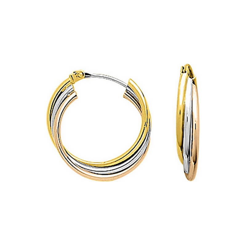 Boucles d'oreilles créoles 3 Ors Femme 750/1000 ROBBEZ MASSON
