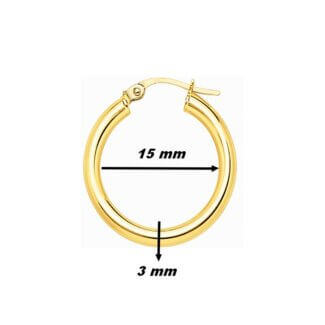 Boucles d'oreilles créoles Or jaune ROBBEZ MASSON, dimensions