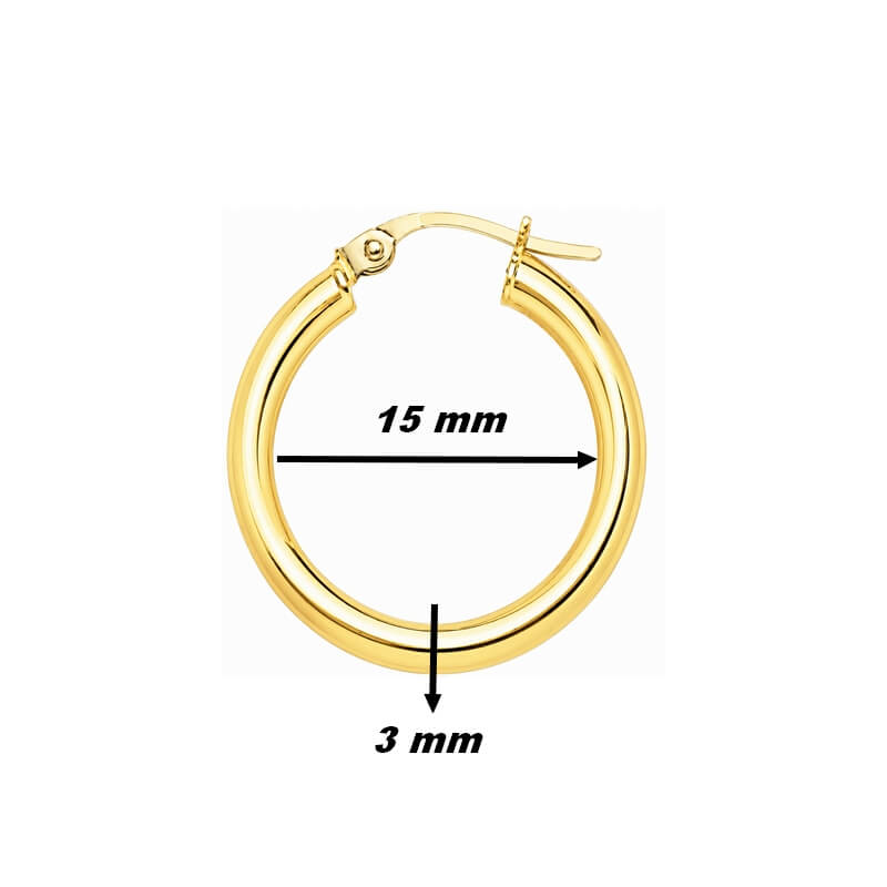 Boucles d'oreilles créoles Or jaune ROBBEZ MASSON, dimensions
