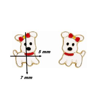 Boucles d'oreilles Enfant Or jaune chien ROBBEZ MASSON, dimensions