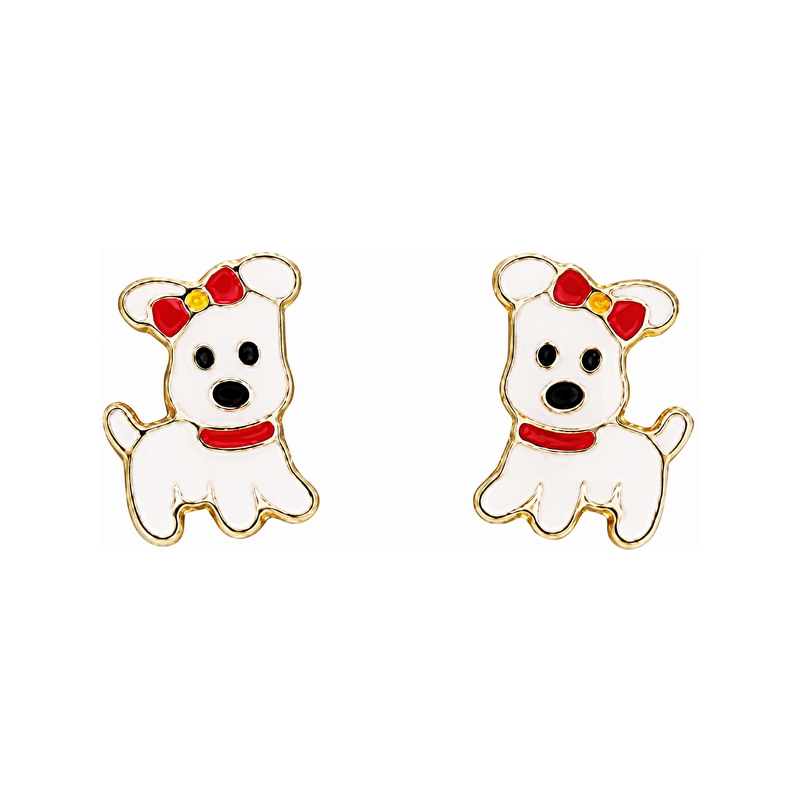 Boucles d'oreilles Enfant Or jaune chien ROBBEZ MASSON