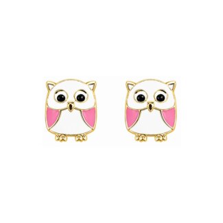 Boucles d'oreilles Enfant Or jaune chouette ROBBEZ MASSON
