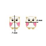 Boucles d'oreilles Enfant Or jaune chouette ROBBEZ MASSON, dimensions