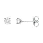 Boucles d'oreilles Femme 3.5 mm Or blanc et Oxydes ROBBEZ MASSON