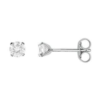Boucles d'oreilles Femme 3.5 mm Or blanc et Oxydes ROBBEZ MASSON