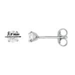 Boucles d'oreilles Femme 3.5 mm Or blanc et Oxydes ROBBEZ MASSON, diamètre
