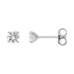 Boucles d'oreilles Femme 4 mm Or blanc et Oxydes ROBBEZ MASSON
