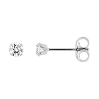 Boucles d'oreilles Femme 3 mm Or blanc et Oxydes ROBBEZ MASSON