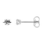 Boucles d'oreilles Femme 3 mm Or blanc et Oxydes ROBBEZ MASSON, diamètre