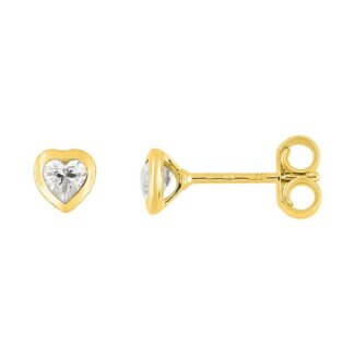 Boucles d'oreilles Cœur Femme Or jaune et Oxydes ROBBEZ MASSON