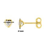 Boucles d'oreilles Cœur Femme Or jaune et Oxydes ROBBEZ MASSON, dimensions