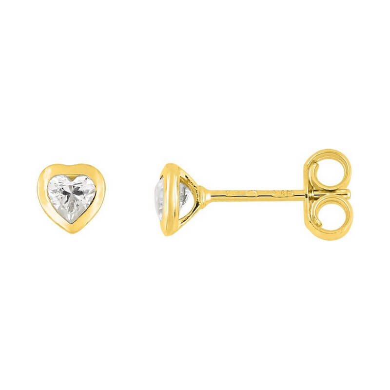 Boucles d'oreilles Cœur Femme Or jaune et Oxydes ROBBEZ MASSON