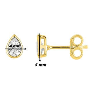 Boucles d'oreilles goutte Femme Or jaune et Oxydes ROBBEZ MASSON, dimensions