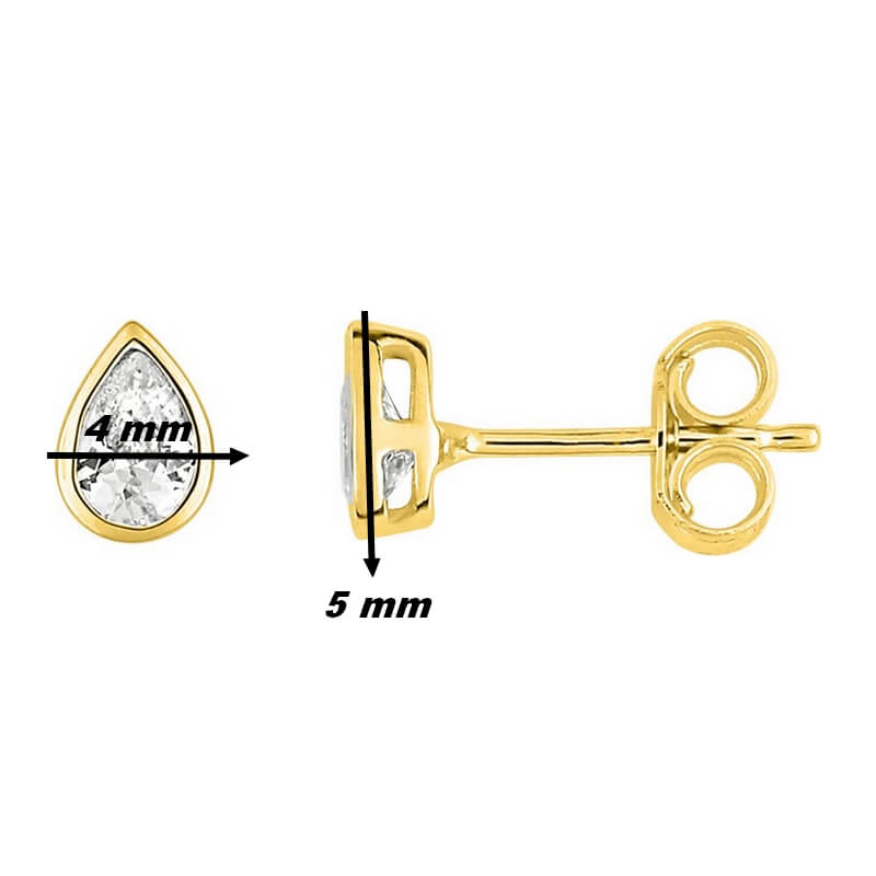 Boucles d'oreilles goutte Femme Or jaune et Oxydes ROBBEZ MASSON, dimensions