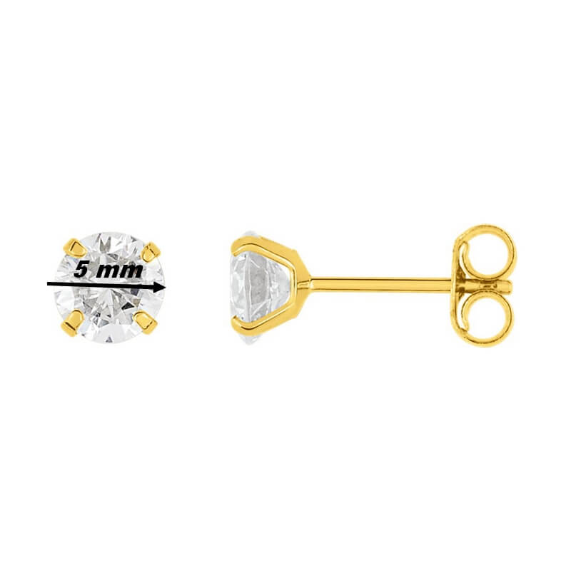 Boucles d'oreilles Femme 5 mm Or jaune et Oxydes ROBBEZ MASSON, diamètre