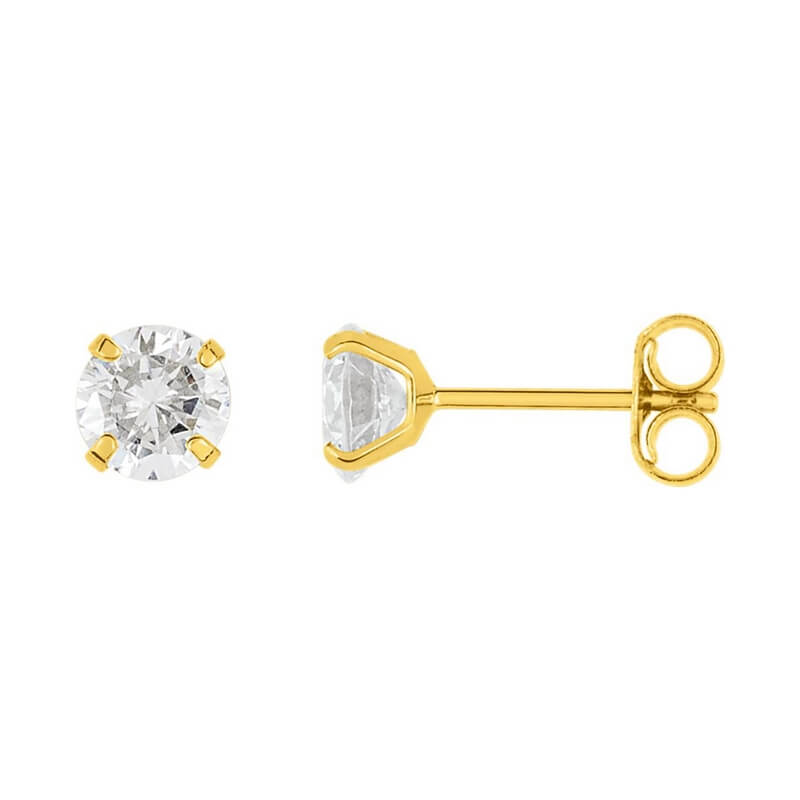 Boucles d'oreilles Femme 5 mm Or jaune et Oxydes ROBBEZ MASSON