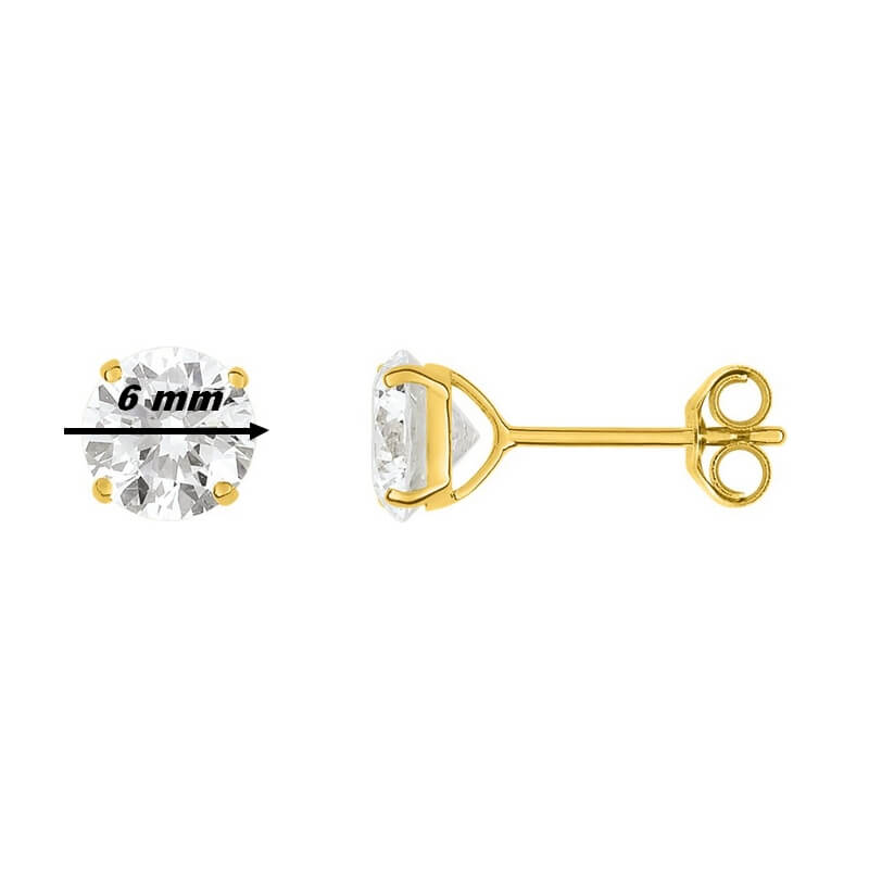 Boucles d'oreilles Femme 6 mm Or jaune et Oxydes ROBBEZ MASSON, diamètre