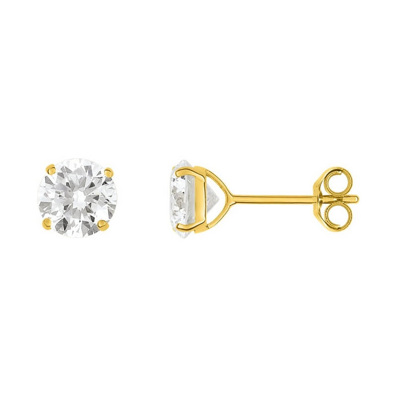 Boucles d'oreilles Femme 6 mm Or jaune et Oxydes ROBBEZ MASSON